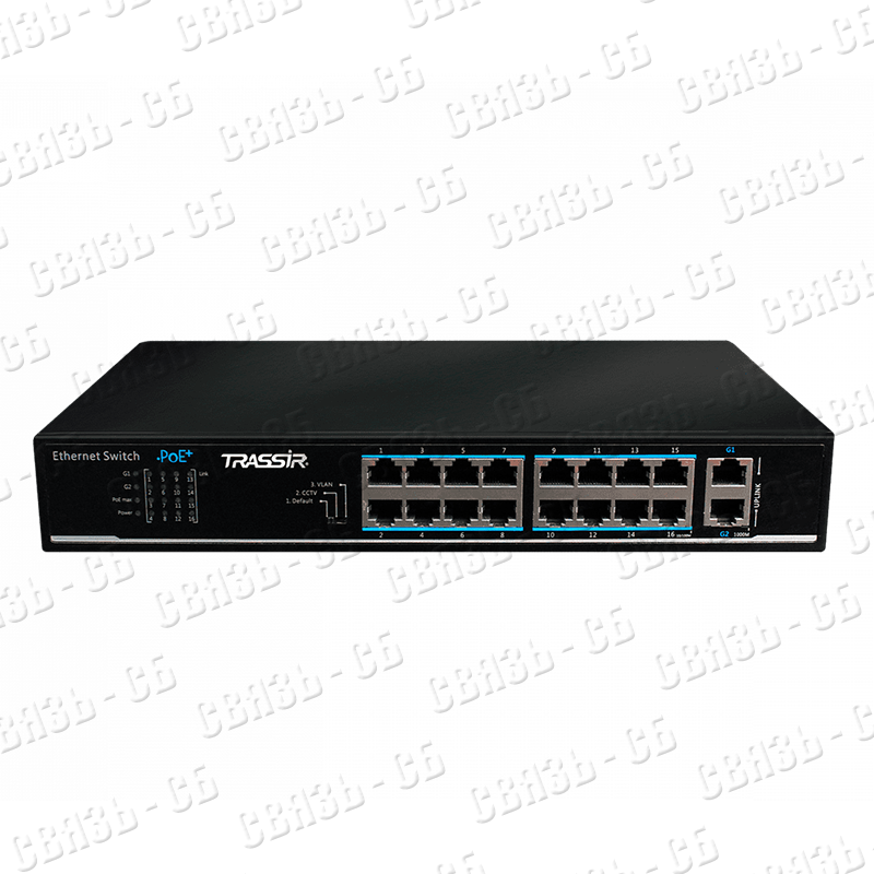 TR-NS1018-135-16POE v2 Неуправляемый Fast Ethernet РоЕ-коммутатор: 16 RJ-45 с РоЕ, 2 GE uplink-порта