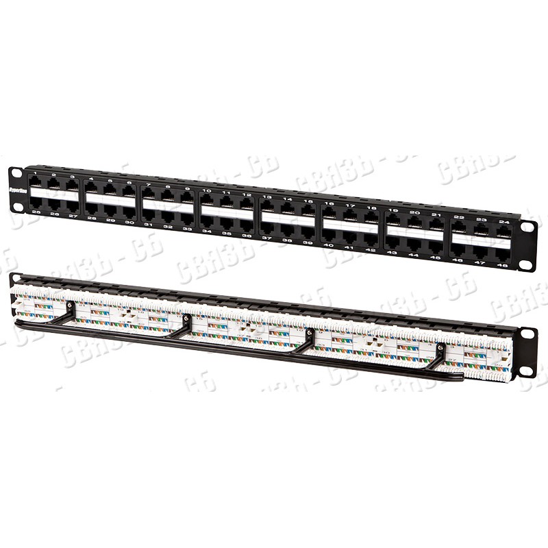 Патч-панель высокой плотности 19", 1U, 48 портов RJ-45 - Hyperline PPHD-19-48-8P8C-C5e-110D