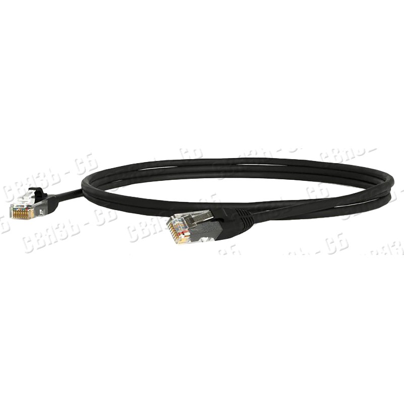 Патч-корд UTP, RJ-45, 2м, черный - Hyperline PC-LPM-UTP-RJ45-RJ45-C5e-2M-LSZH-BK