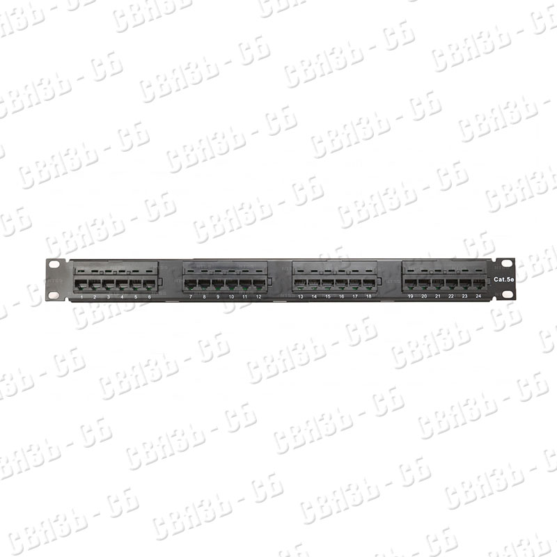 Патч-Панель 19" 24 порта RJ-45 UTP Cat.5e 1U