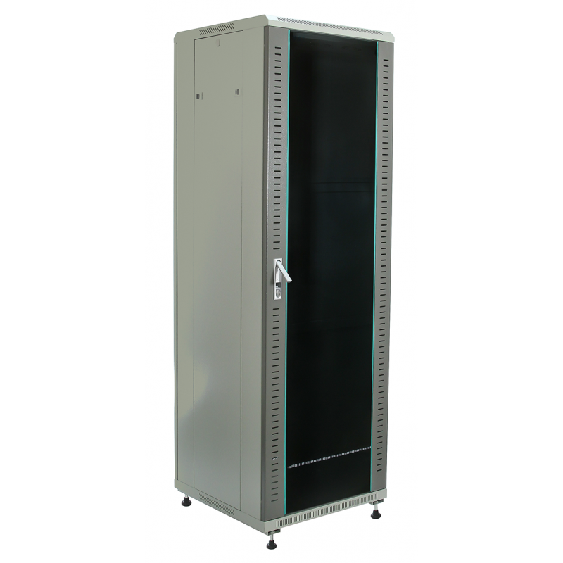 B426080GWTWOF Шкаф 19" напольный 42U 600x800mm серый, передняя дверь стекло / задняя дверь металл,