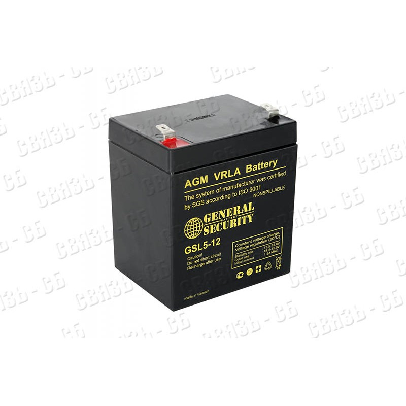 Аккумулятор General Security GSL5-12 (12V, 5Ah)