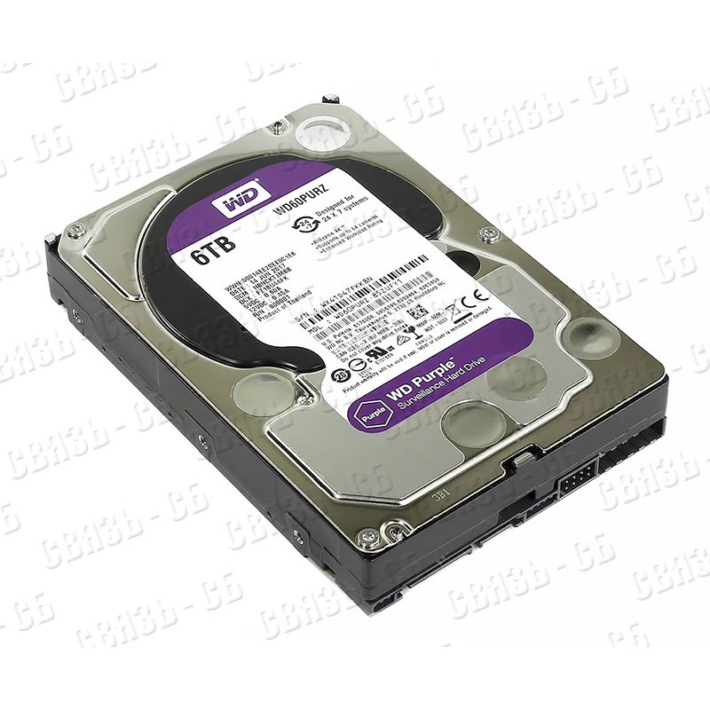 Жесткий диск WD Original SATA-III 6Tb WD60PURZ Purple (5400rpm) 64Mb 3.5"  