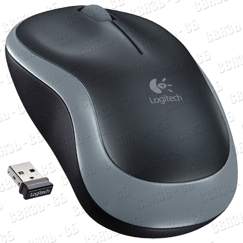 Мышь Logitech M185 серый оптическая (1000dpi) беспроводная USB1