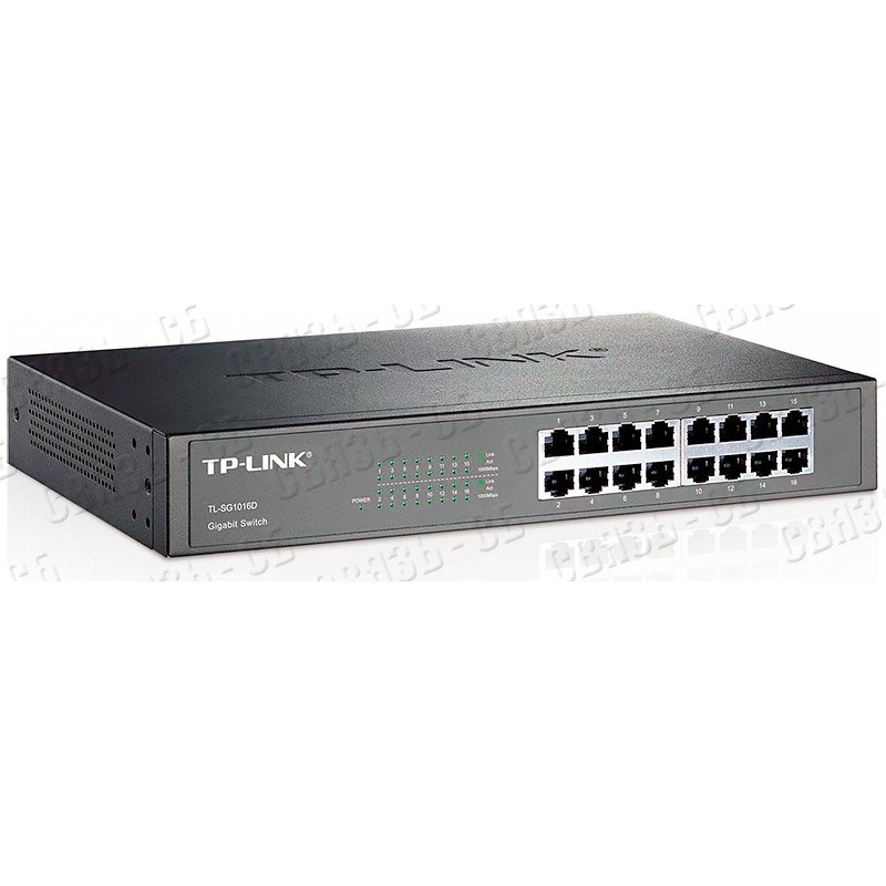 Коммутатор TP-Link TL-SG1016D, 16 портов Ethernet 1000 Мбит/с