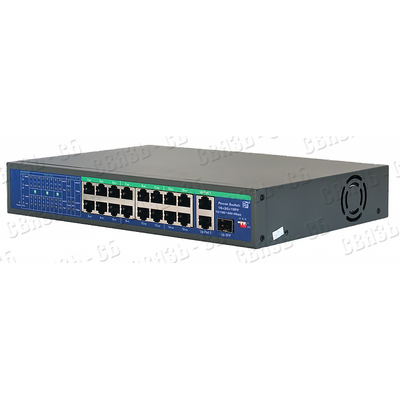 Коммутатор Switch PoE 16-ти портовый ST-S160POE(2G/1S/250W)