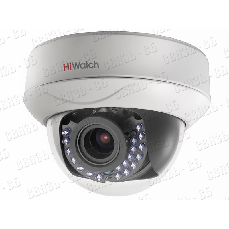 HiWatch DS-T207P (2.8-12 mm) - Внутренняя купольная HD-TVI-видеокамера, 2Мп, ИК до 30м, PoC