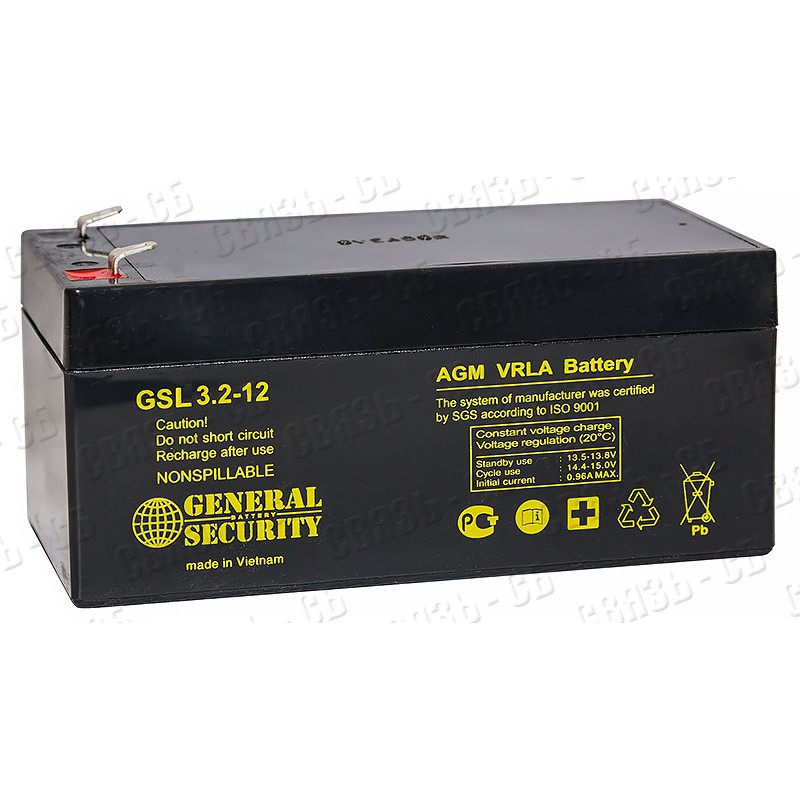 Аккумулятор General Security GSL 3.2-12 (12V / 3.2Ah)