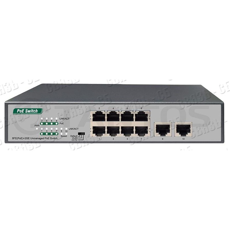 TSn-8P10U 10 портовый POE Ethernet коммутатор. 8 POE Ethernet 10/100Мб портов, 2 порта Ehternet 1000