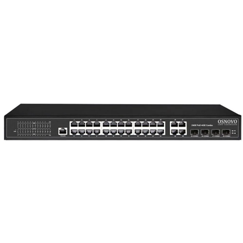 SW-8244/L(400W)-Управляемый L2 PoE коммутатор Gigabit Ethernet на 24 RJ45 PoE + 4 x GE Combo Uplink 