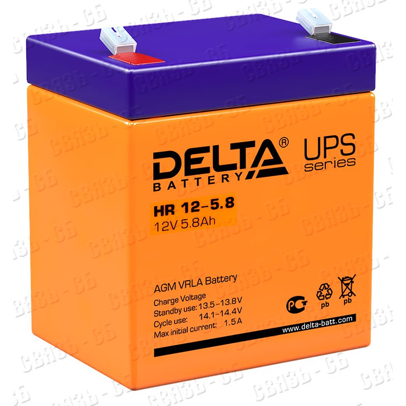 Аккумулятор Delta HR 12-5.8 (12V, 5.8Ah)