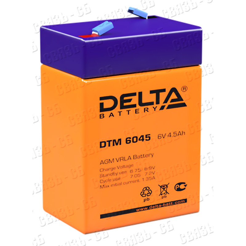 Аккумулятор Delta DTM 6045 (6V / 4.5Ah)