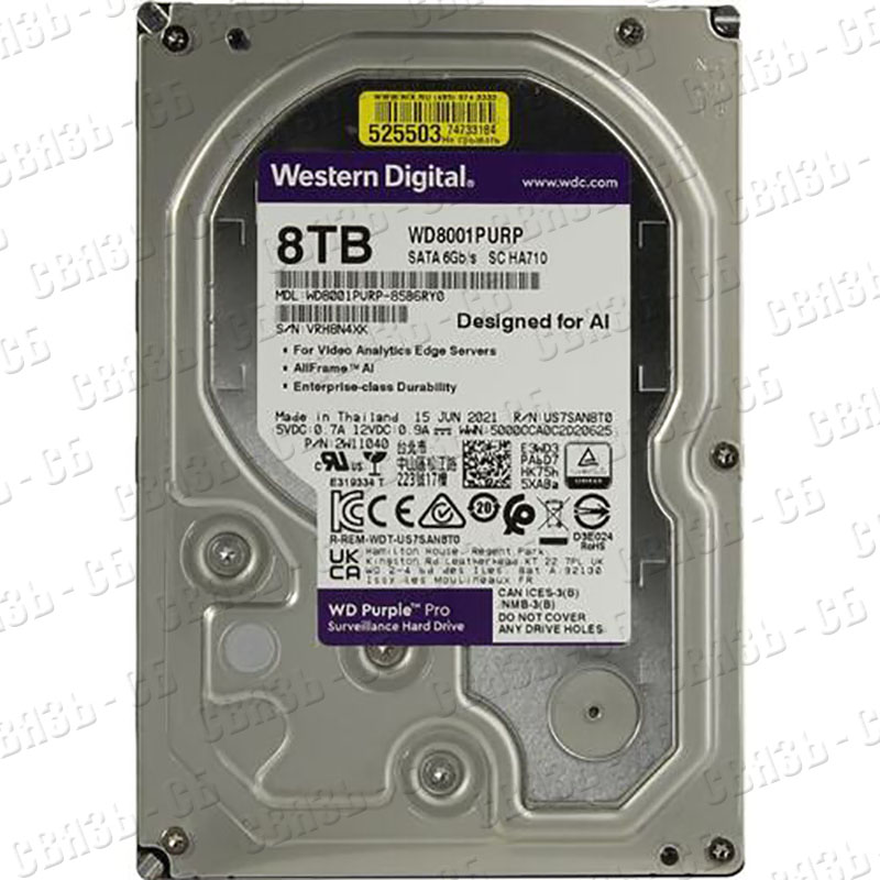 Жесткий диск WD8001PURP SATA 8TB 6GB/S 256MB PURPLE