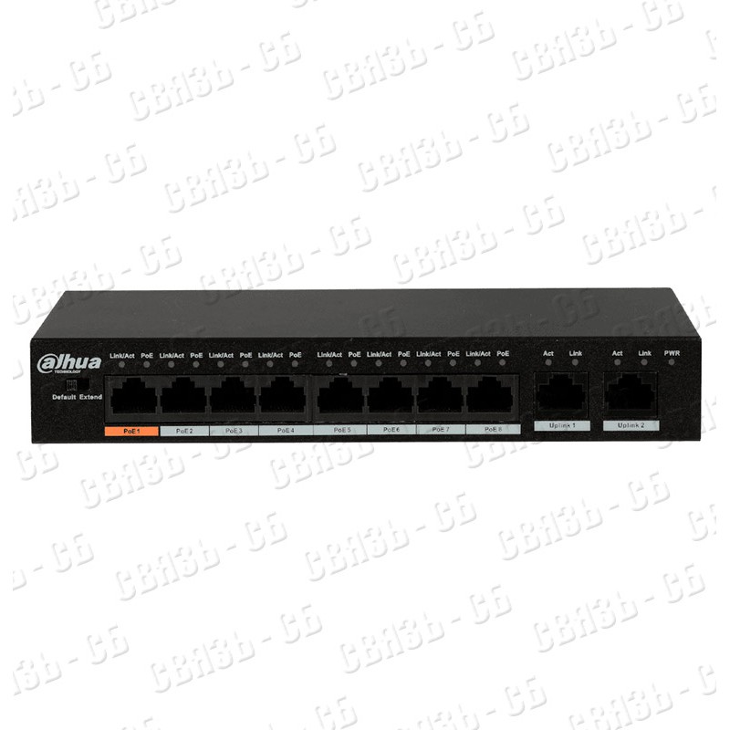 Dahua DH-PFS3010-8ET-96 - Неуправляемый коммутатор 8-портовый, PoE