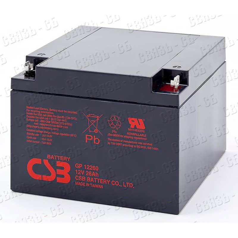 Аккумулятор CSB GP 12260 (12V / 26Ah)