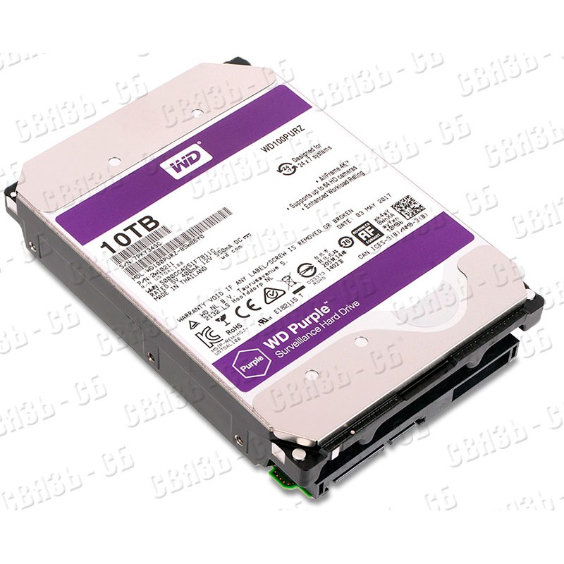 Жесткий диск WD Original SATA-III 10Tb WD10PURZ Purple (5400rpm) 256Mb 3.5"