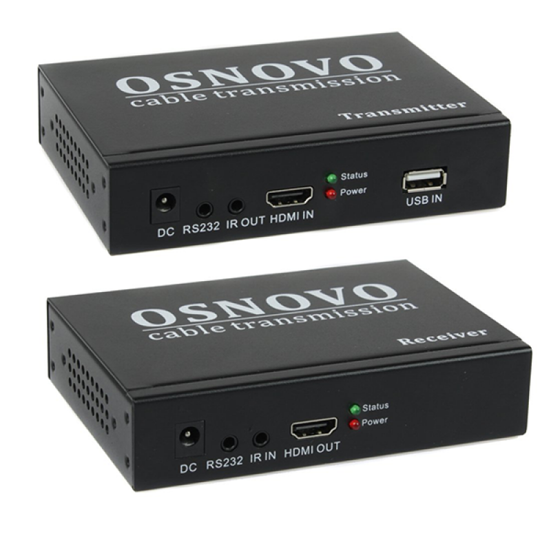 TLN-HiKM2+RLN-HiKM2 Комплект для передачи HDMI, 2xUSB(клавиатура+мышь) и ИК-управления по сети Ether